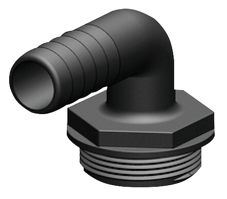 HOSE CONNECTOR 25 MM 1 1/2'' BSP, 90°, BLACK 1 HOSE CONNECTOR 25 MM 1 1/2'' BSP, 90°, BLACK