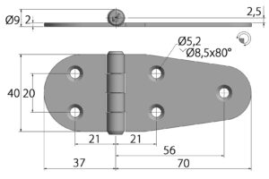 DOOR HINGE 40x107MM 7 9516003040m fullhd jpg