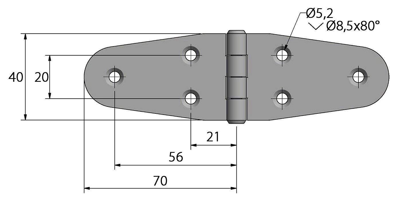 DOOR HINGE 40x140MM 4 DOOR HINGE 40x140MM - Image 4