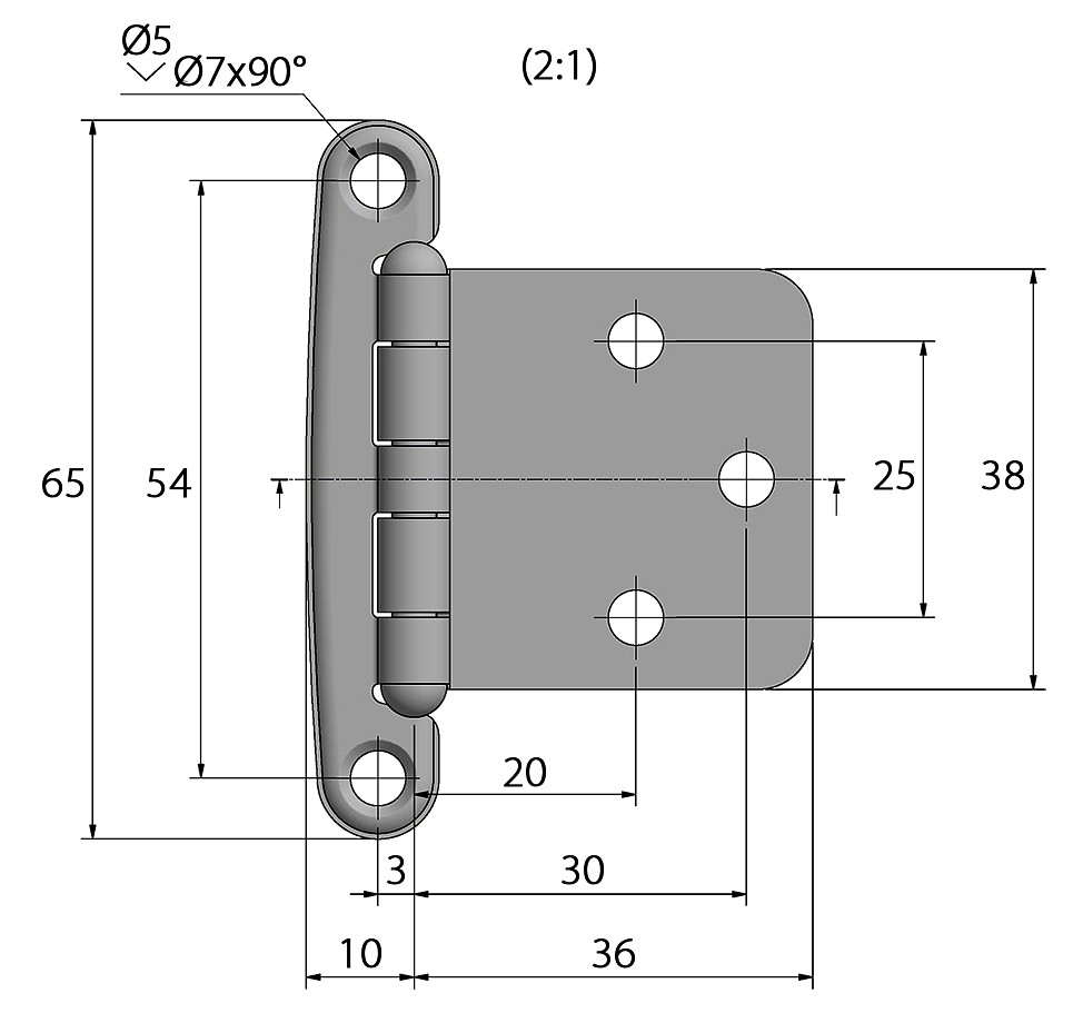 HINGE 46x38MM 3 HINGE 46x38MM - Image 3