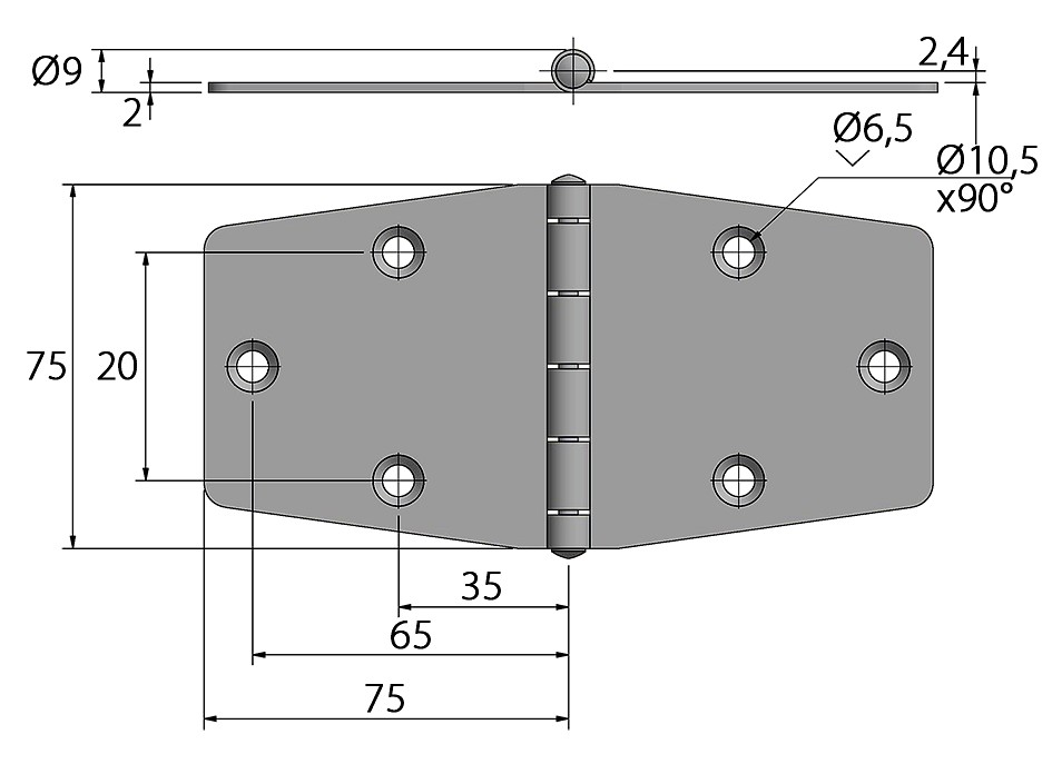 DOOR HINGE 75x150MM 4 DOOR HINGE 75x150MM - Image 4