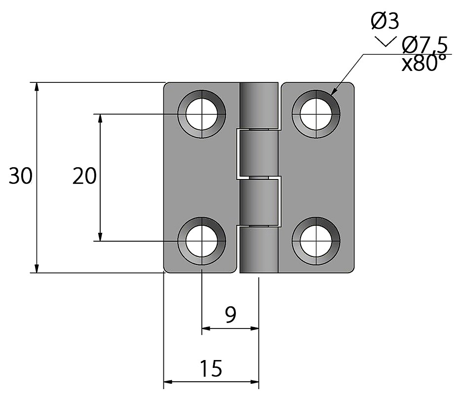 HINGE 30x30MM 3 HINGE 30x30MM - Image 3