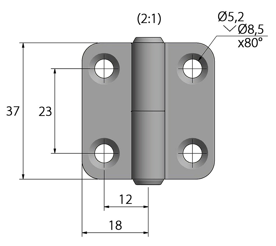 LIFTING HINGE 36x37mm, RIGHT 4 LIFTING HINGE 36x37mm, RIGHT - Image 4