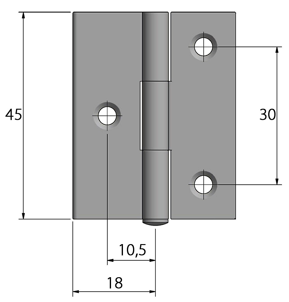 HINGE 35x45MM 3 HINGE 35x45MM - Image 3
