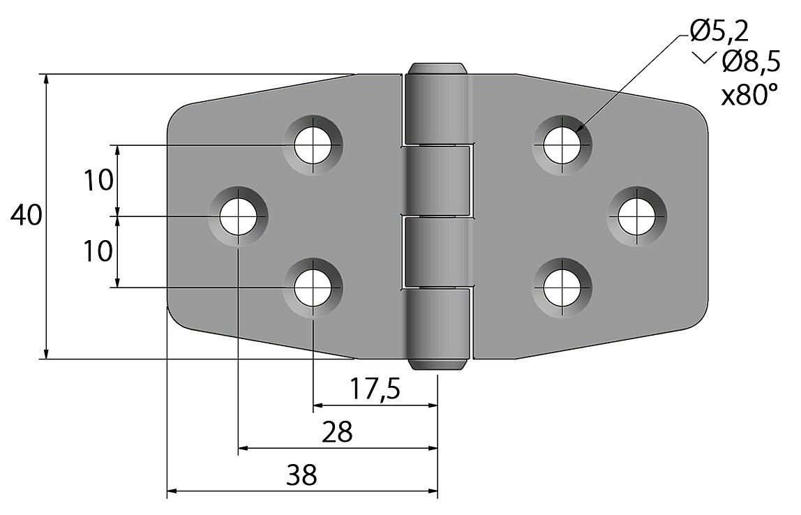 HINGE 40x76mm 4 HINGE 40x76mm - Image 4