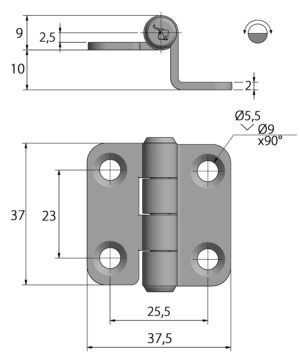 DOOR HINGE 37x38mm 9 9516003215m fullhd jpg