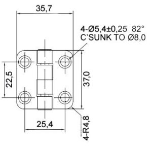 HINGE WITH COVER SHEET 37.5x36.5MM 5 9516003800m sarana fullhd