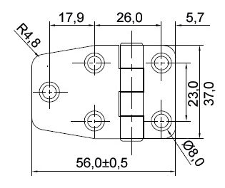 HINGE WITH COVER SHEET 37x56MM 3 HINGE WITH COVER SHEET 37x56MM - Image 3