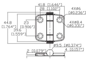 BUTTERFLY HINGE 39.6x41.8MM 7 9516003820m sarana fullhd