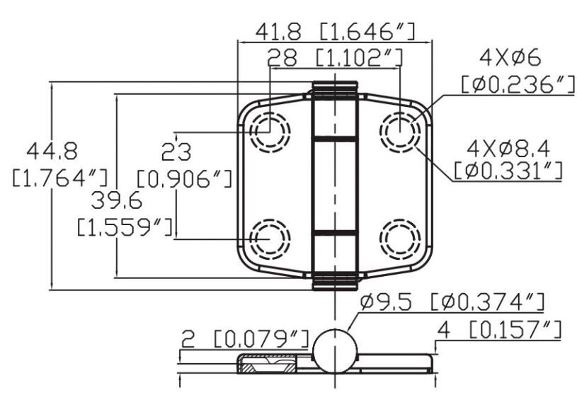 BUTTERFLY HINGE 39.6x41.8MM 4 BUTTERFLY HINGE 39.6x41.8MM - Image 4