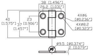 FRICTION HINGE AISI316 37x38MM 5 9516003830m sarana fullhd