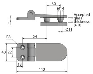 GLASS DOOR HINGE 40x112MM, WALL GLASS 7 9516003850m fullhd jpg