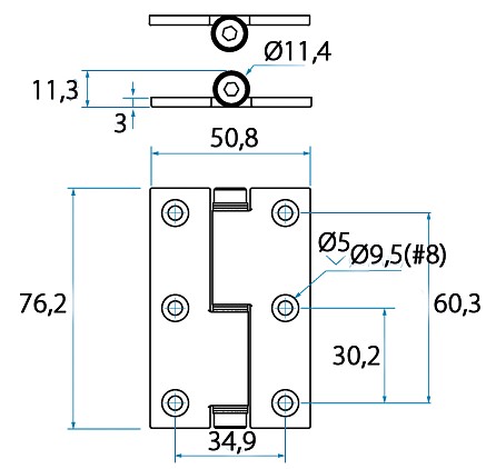 FRICTION HINGE 50.8x76.2MM, TOP PIN 3 FRICTION HINGE 50.8x76.2MM, TOP PIN - Image 3