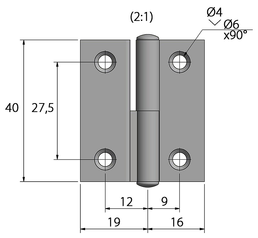 LIFTING HINGE 40x35mm BRASS RIGHT 4 LIFTING HINGE 40x35mm BRASS RIGHT - Image 4