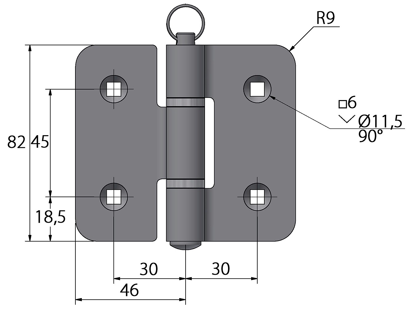 HINGE 92x82MM 4 HINGE 92x82MM - Image 4