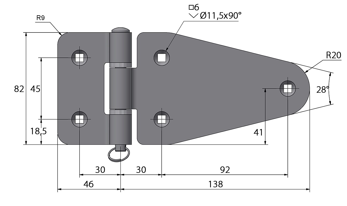 HINGE 82x184MM 3 HINGE 82x184MM - Image 3