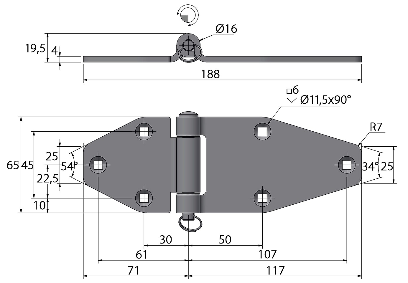 HINGE 65x188MM 4 HINGE 65x188MM - Image 4