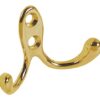 DOUBLE COAT HOOK, BRASS
