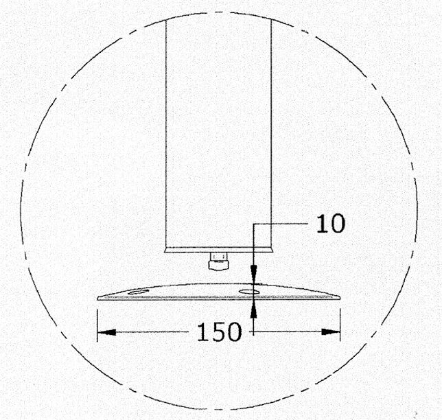 TABLE LEG ALUMINUM 76CM 2 TABLE LEG ALUMINUM 76CM - Image 2
