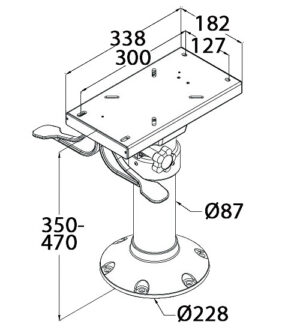 CHAIR LEG WITH SLIDING RAIL, GAS SPRING OCEAN POWER 5 9516029250m fullhd jpg
