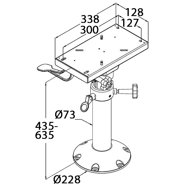 CHAIR LEG WITH SLIDING RAIL, ADJUSTABLE HEIGHT 3 CHAIR LEG WITH SLIDING RAIL, ADJUSTABLE HEIGHT - Image 3