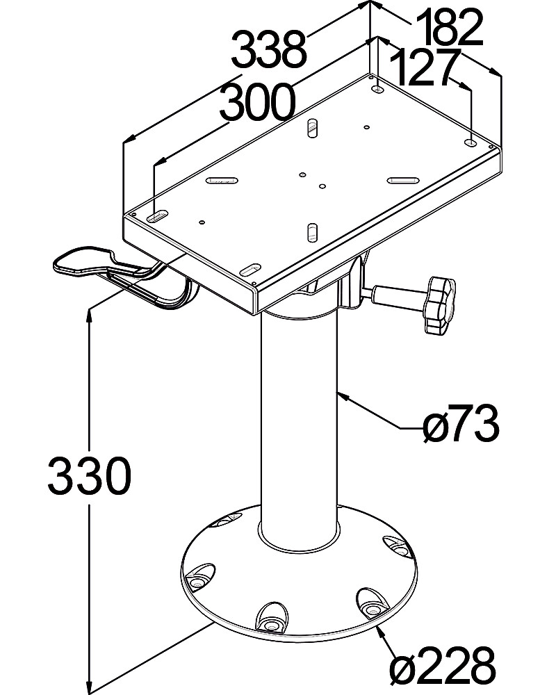 CHAIR LEG WITH SLIDING RAIL, FIXED HEIGHT 3 CHAIR LEG WITH SLIDING RAIL, FIXED HEIGHT - Image 3