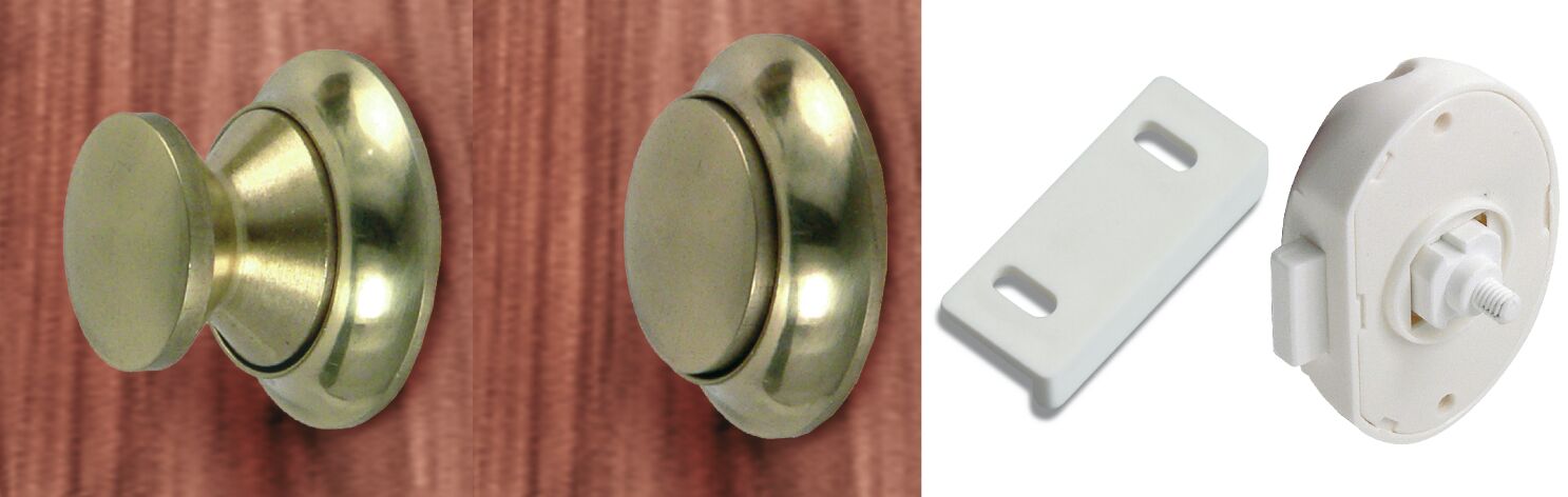 PUSH BUTTON FOR CABINET 19MM, BRASS 1 PUSH BUTTON FOR CABINET 19MM, BRASS