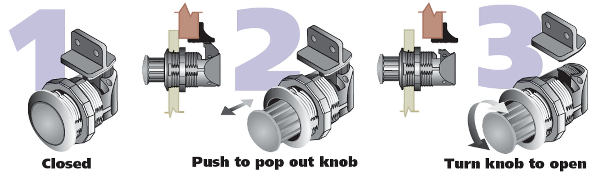 DRAWER LOCK 'PULL TO CLOSE' 3 DRAWER LOCK 'PULL TO CLOSE' - Image 3