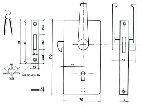SLIDING DOOR LOCK 2 SLIDING DOOR LOCK - Image 2