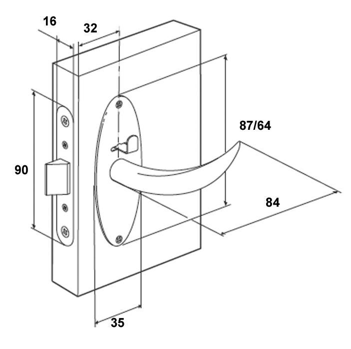 DOOR LOCK M/S COMPACT 3635U 2 DOOR LOCK M/S COMPACT 3635U - Image 2