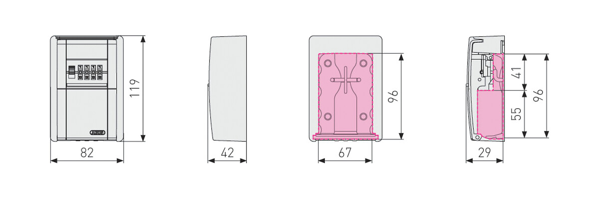 ABUS KEY HOLDER FOR WALL 3 ABUS KEY HOLDER FOR WALL - Image 3