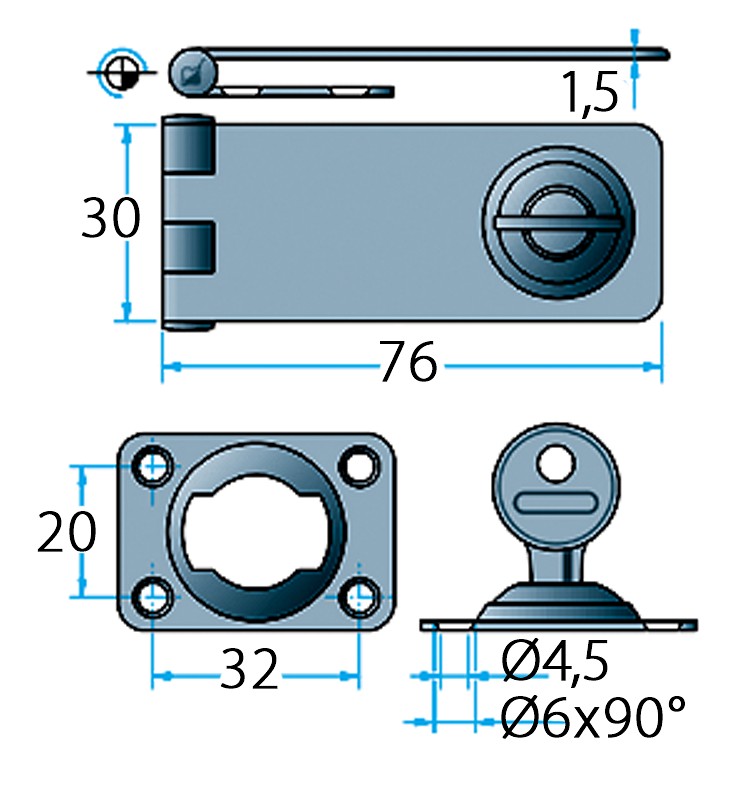 LATCH WITH LOCK 2 LATCH WITH LOCK - Image 2