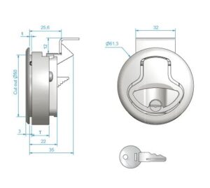 DOOR LATCH 2' WITH LOCK 7 9516060152m fullhd
