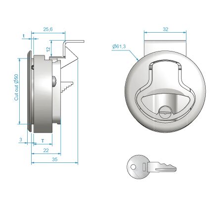 DOOR LATCH 2' WITH LOCK 4 DOOR LATCH 2' WITH LOCK - Image 4
