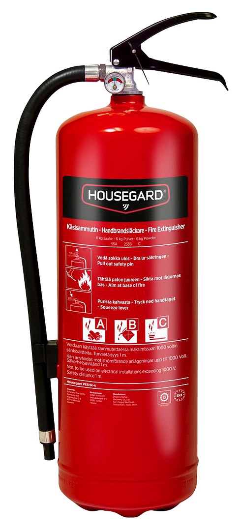 HOUSEGARD POWDER EXTINGUISHER 6KG 1 HOUSEGARD POWDER EXTINGUISHER 6KG