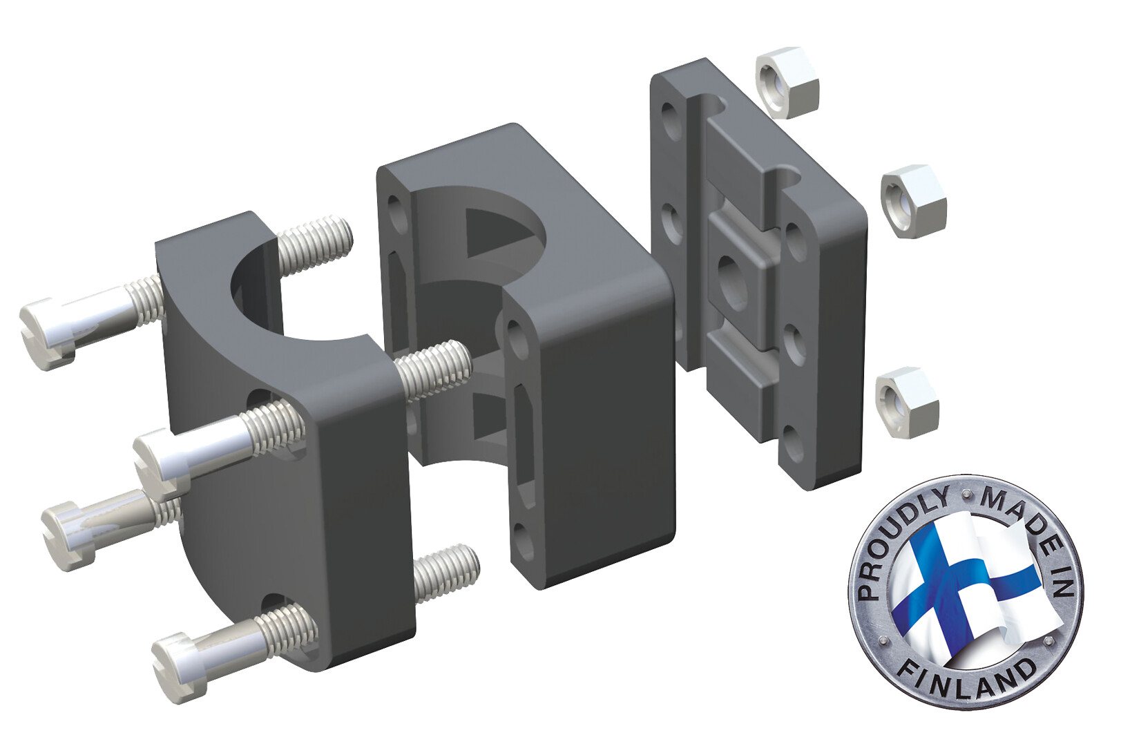 RAIL MOUNT FOR 25mm PIPE 2 RAIL MOUNT FOR 25mm PIPE - Image 2