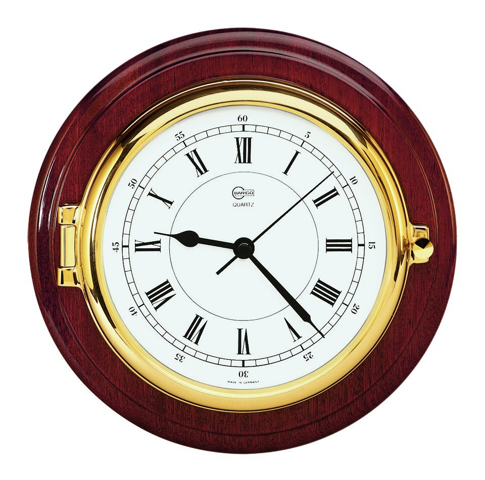 CLOCK MAHOGANY/BRASS 1 CLOCK MAHOGANY/BRASS