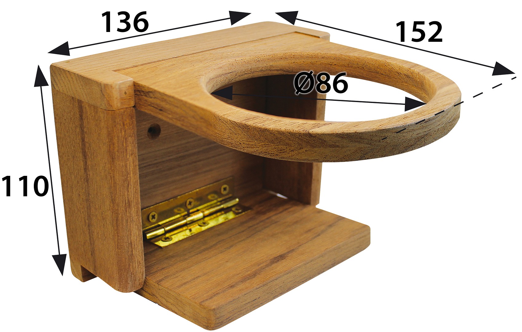 TEAK GLASS HOLDER 86MM 3 TEAK GLASS HOLDER 86MM - Image 3