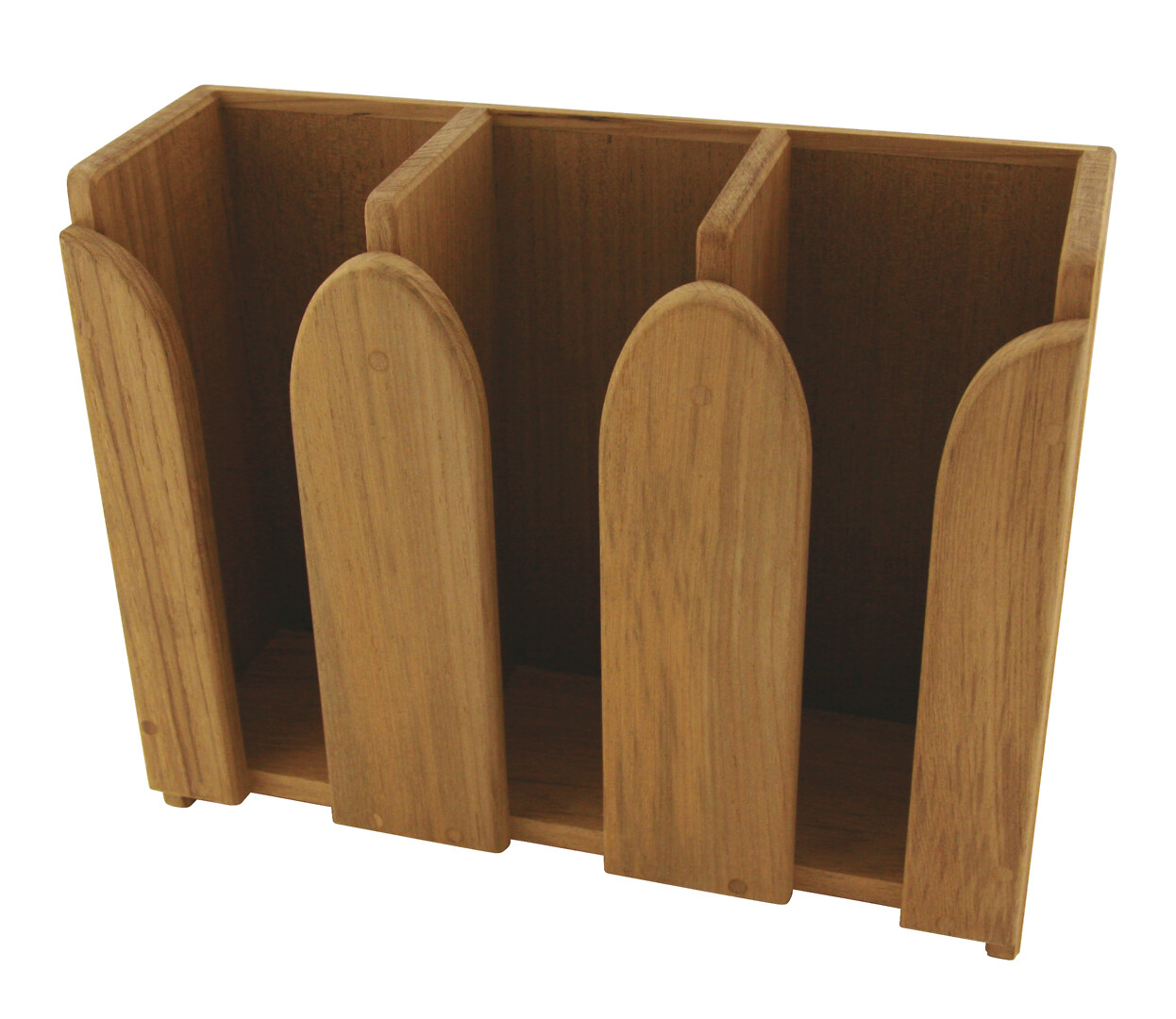 TEAK CUP HOLDER, THREE COMPARTMENTS 1 TEAK CUP HOLDER, THREE COMPARTMENTS