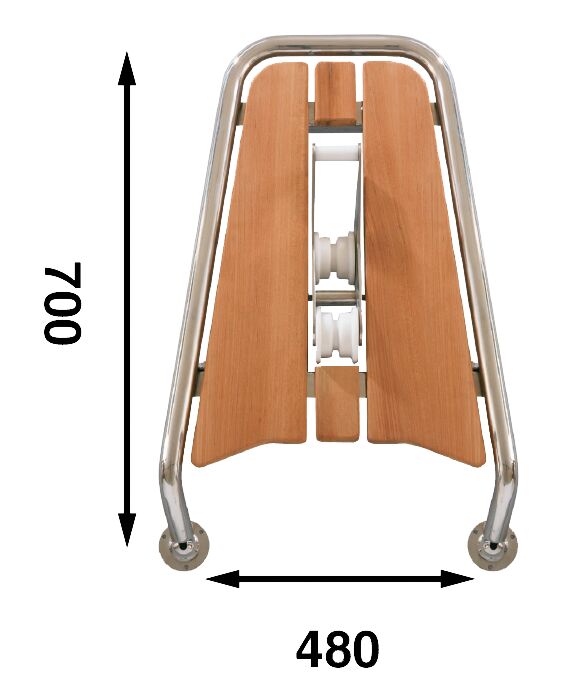 TEAK BOWLINE, WITH ANCHOR ROLLER 1 TEAK BOWLINE, WITH ANCHOR ROLLER