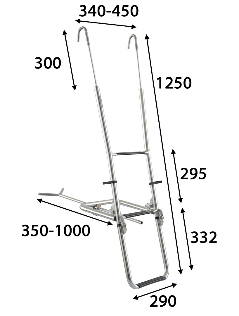 ALUMINUM BOW LADDER 124x45CM, 3 STEPS 3 ALUMINUM BOW LADDER 124x45CM, 3 STEPS - Image 3