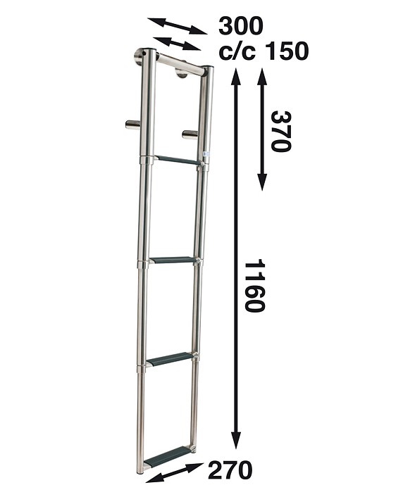 TELESCOPIC LADDER FOR TRANSOM 4-STEP 3 TELESCOPIC LADDER FOR TRANSOM 4-STEP - Image 3