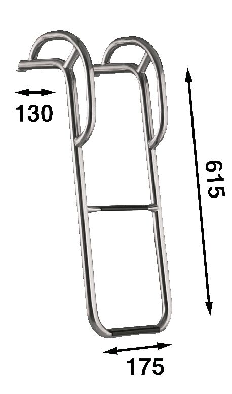 BOW LADDER WITH HANDLE 615MM, 2-STEP 2 BOW LADDER WITH HANDLE 615MM, 2-STEP - Image 2