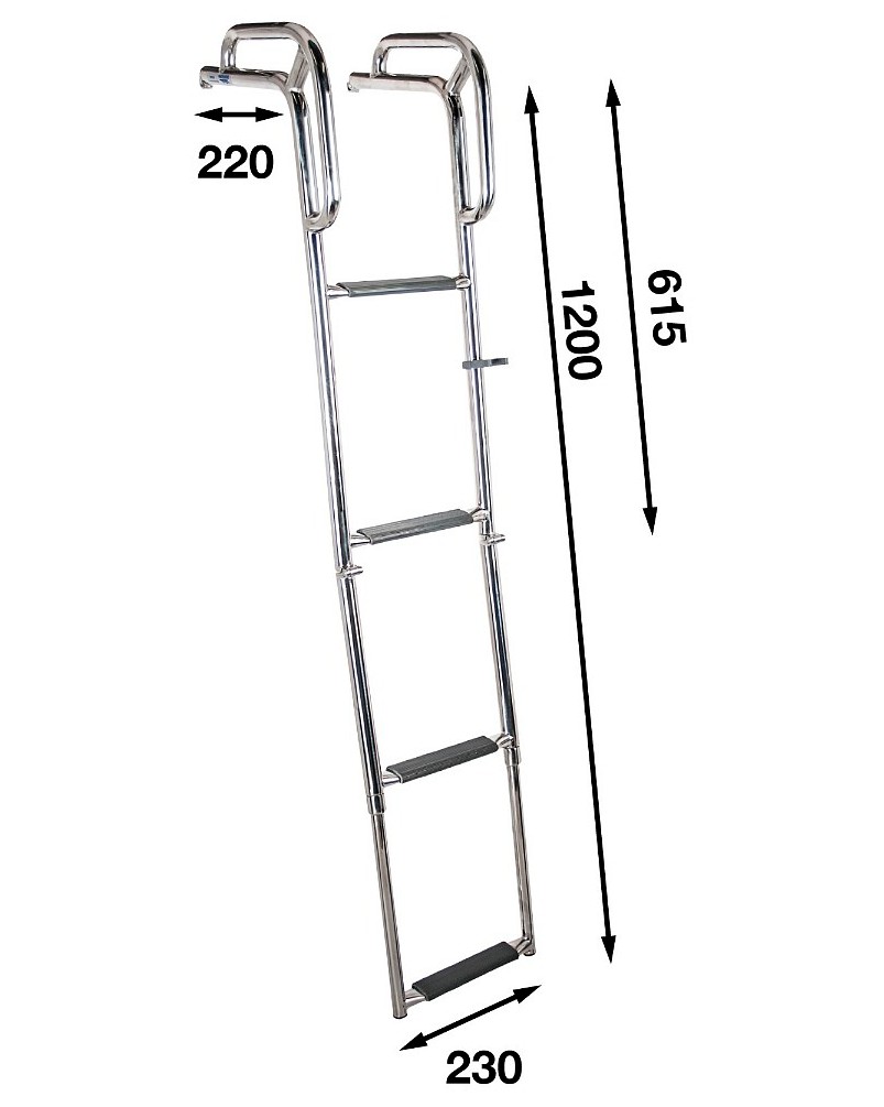 BOW LADDER WITH HANDLE 1200MM, 4-STEP, TELESCOPIC 3 BOW LADDER WITH HANDLE 1200MM, 4-STEP, TELESCOPIC - Image 3