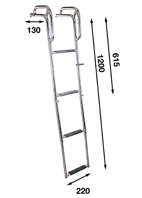 BOW LADDER WITH HANDLE 1200MM, 4-STEP, TELESCOPIC 3 BOW LADDER WITH HANDLE 1200MM, 4-STEP, TELESCOPIC - Image 3