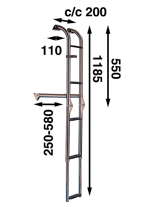 SWIMMING LADDER TO TRANSOM, 5 STEPS 5 SWIMMING LADDER TO TRANSOM, 5 STEPS - Image 5