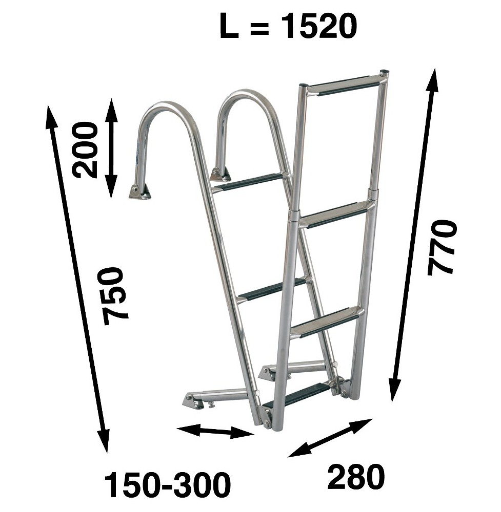 SWIMMING LADDER, FOLDING, 152×28 CM, 6 STEPS 3 SWIMMING LADDER, FOLDING, 152×28 CM, 6 STEPS - Image 3