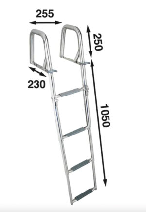 SWIMMING LADDER FOR SWIMMING PLATFORM 130×29CM, 4 STEPS, FOLDABLE 7 9519037499m fullhd jpg