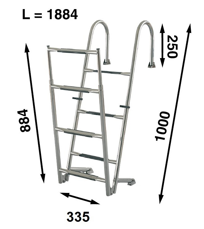 SWIMMING LADDER, FOLDING, 188×34 AM, 7 STEPS 3 SWIMMING LADDER, FOLDING, 188×34 AM, 7 STEPS - Image 3