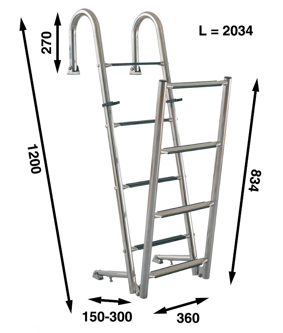 SWIMMING LADDER, FOLDING, 203×34 CM, 8 STEPS 3 SWIMMING LADDER, FOLDING, 203×34 CM, 8 STEPS - Image 3